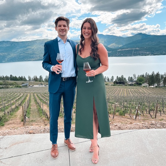 Park and Fifth - Hastings bridesmaid dress in dark olive, size large. - Picture 2 of 3